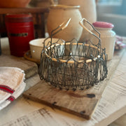 Vintage French Collapsible Wire Egg Basket